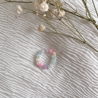 Nhẫn hạt cườm handmade màu đục / pastel