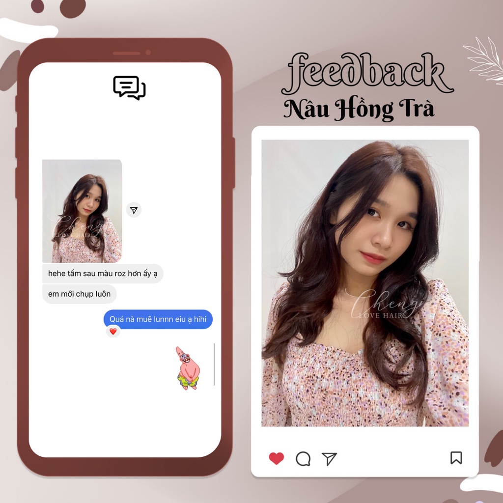 Thuốc Nhuộm Tóc Màu NÂU HỒNG TRÀ Không Tẩy | Chenglovehair, Chenglovehairs