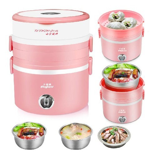 Cặp Lồng Cắm Điện 3 Tầng ruột inox Cao Cấp Giữ Nóng Thức Ăn Liên Tục | BigBuy360 - bigbuy360.vn