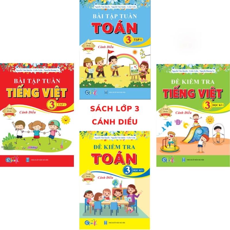 Combo 6 cuốn sách lớp 3  Tập 1: Bài tập hàng ngày, Bài tập tuần, Đề kiểm tra toán và Tiếng Việt 3