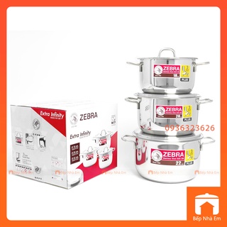 Bộ nồi zebra extreme infinity 6 món 18-20-22cm cao cấp - 180827 - hàng nhập khẩu thái lan