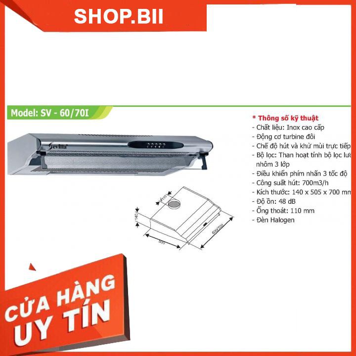 Máy Hút mùi Sevilla SV-70 Inox Hàng Chính Hãng Nhập Khẩu Siêu Bền Giá Rẻ Thiết Kế Nhỏ Gọn Phù Hợp Chung Cư, Nhà Trọ. | BigBuy360 - bigbuy360.vn
