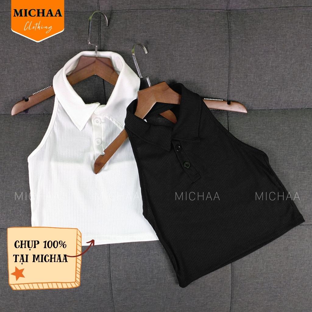 Áo Croptop YẾM CỔ POLO Nữ Hở Lưng Kiểu Choàng Cổ Thời Trang - MICHAA