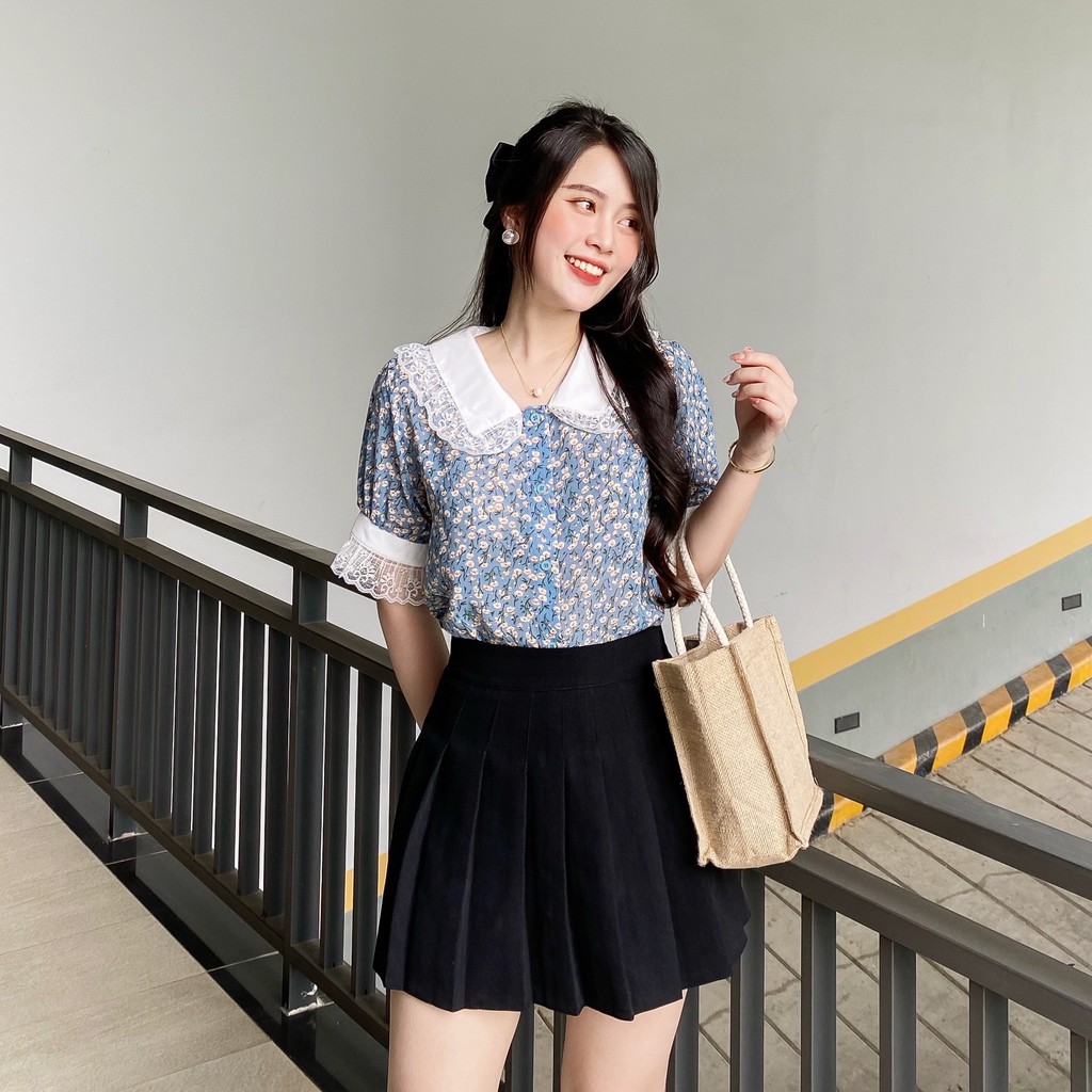 [Mã WASKT304 giảm 15% tối đa 30K đơn 99K] ÁO SƠ MI CỔ NHỌN PHỐI REN (MS113) | BigBuy360 - bigbuy360.vn