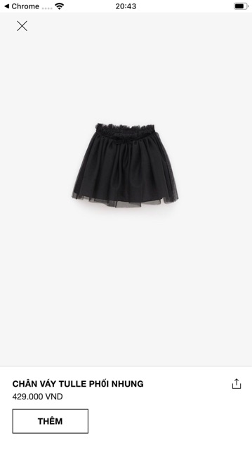 CHÂN VÁY VOAN ZARA DƯ XỊN 1-5Y