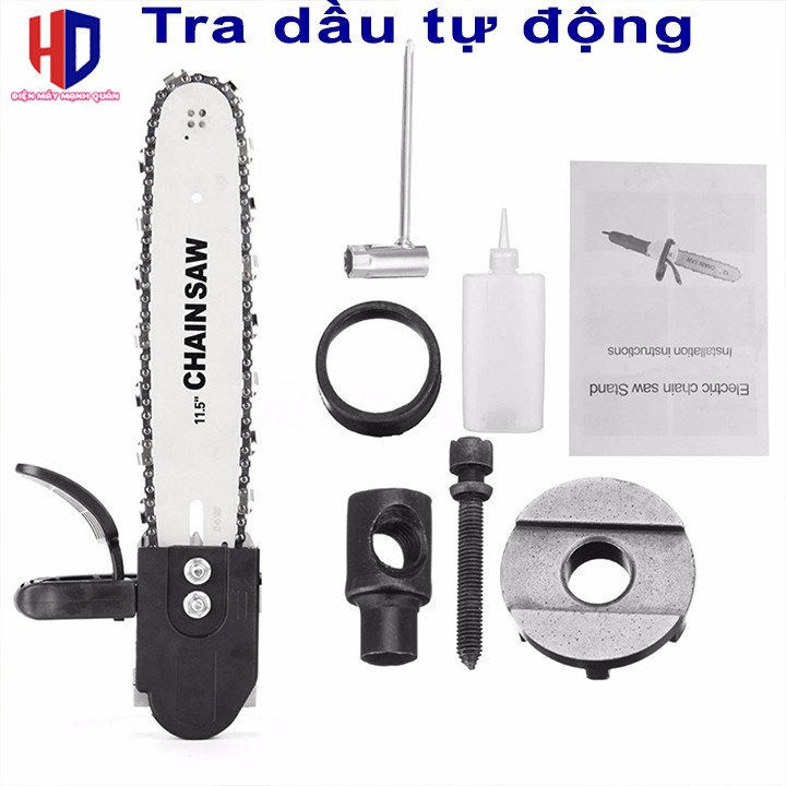 [Loại Tốt] Bộ Lam Cưa Xích Gắn Máy Mài CHAIN SAW - Có Bình Tra Dầu Tự Động Gắn Liền