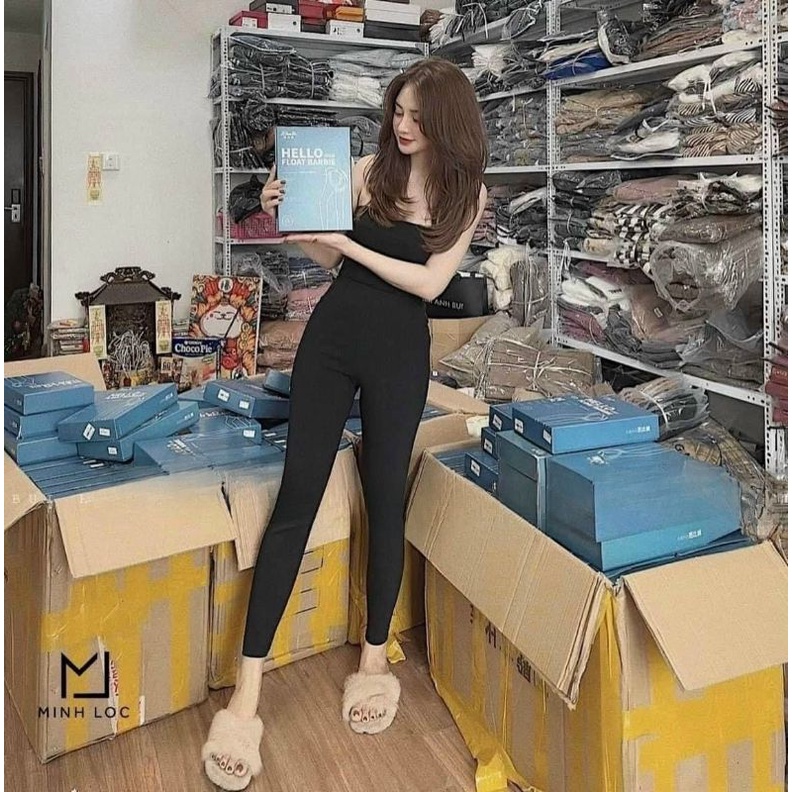 Quần Legging Cạp Cao, Chất Vải Umi Hàn Co Giãn 4 Chiều Chất Vải Dày Dặn Mặc Tôn Dáng