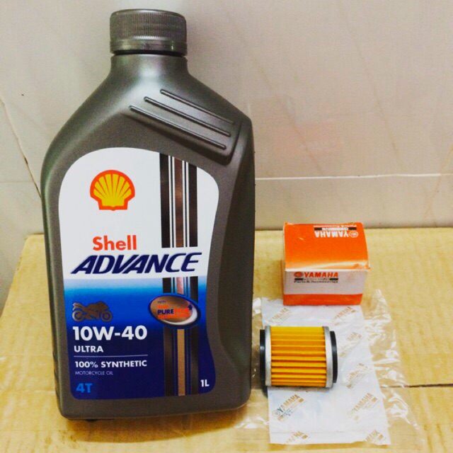 Shell Châu Âu - Combo Nhớt Shell Advance Ultra 10w-40 + Lọc Nhớt Yamaha Thailand