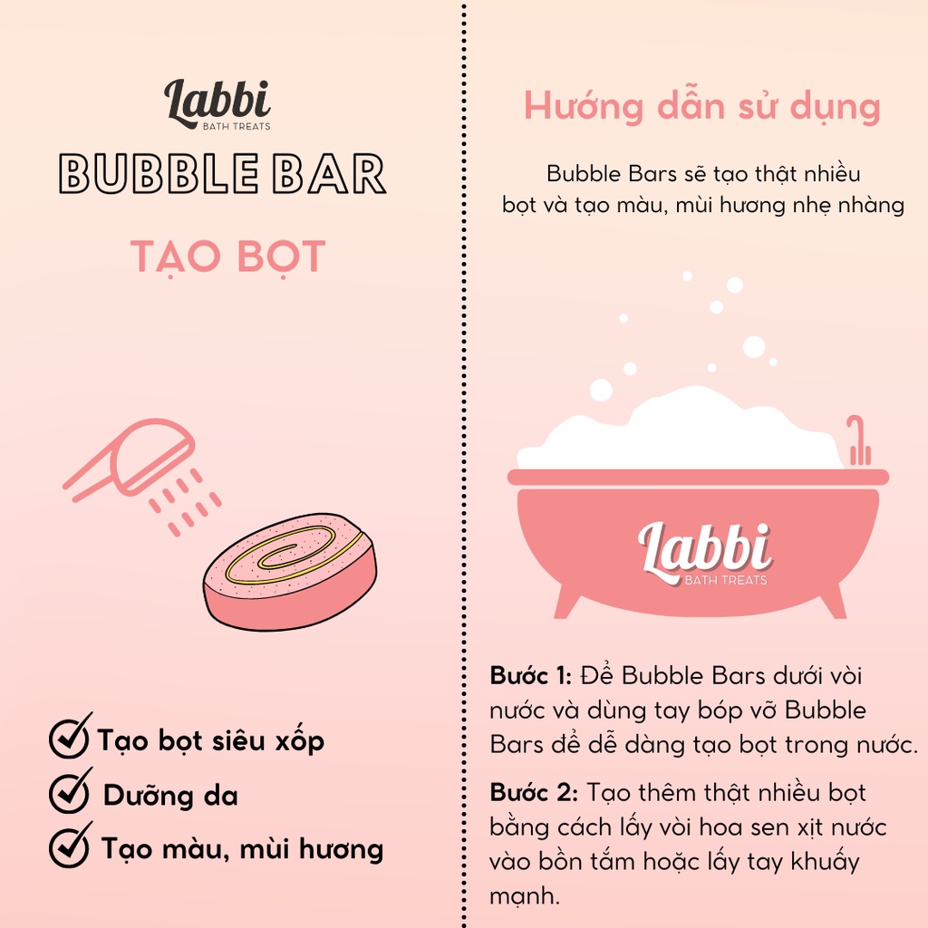 Bánh siêu tạo bọt bồn tắm BYEOL PUDDING [Labbi] Bubble Bar