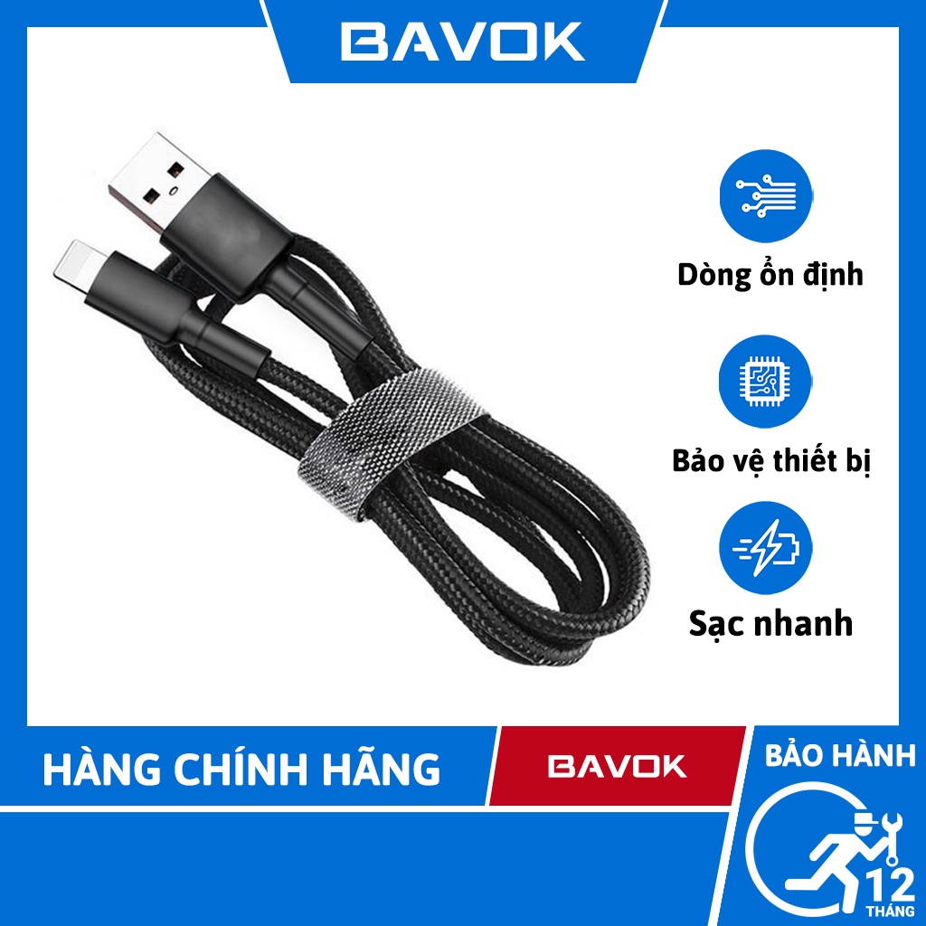 Dây sạc iphone 1M dây dù HC - bavok