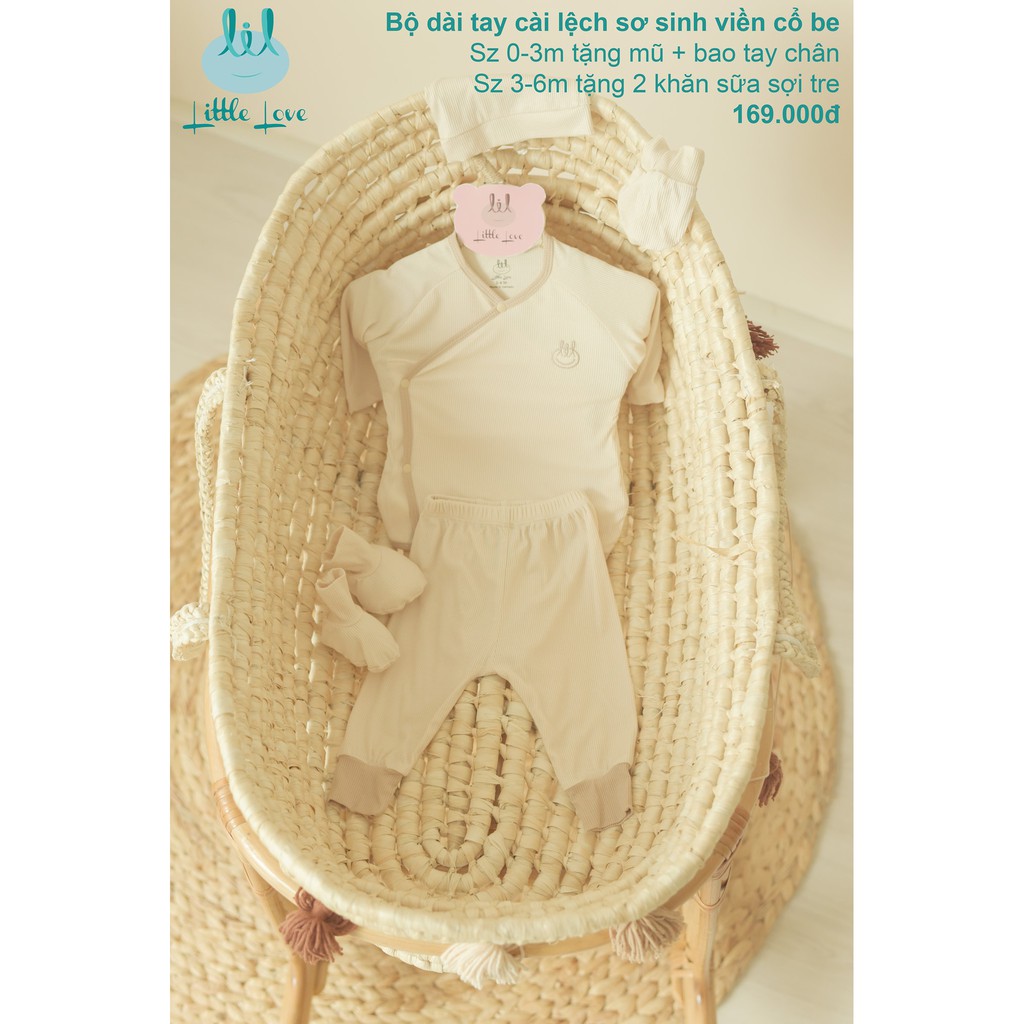 Bộ Quần Áo Little Love Tăm Size 0-3m Và 3-6m Mẫu Mới Giá Rẻ | Minizon Kids