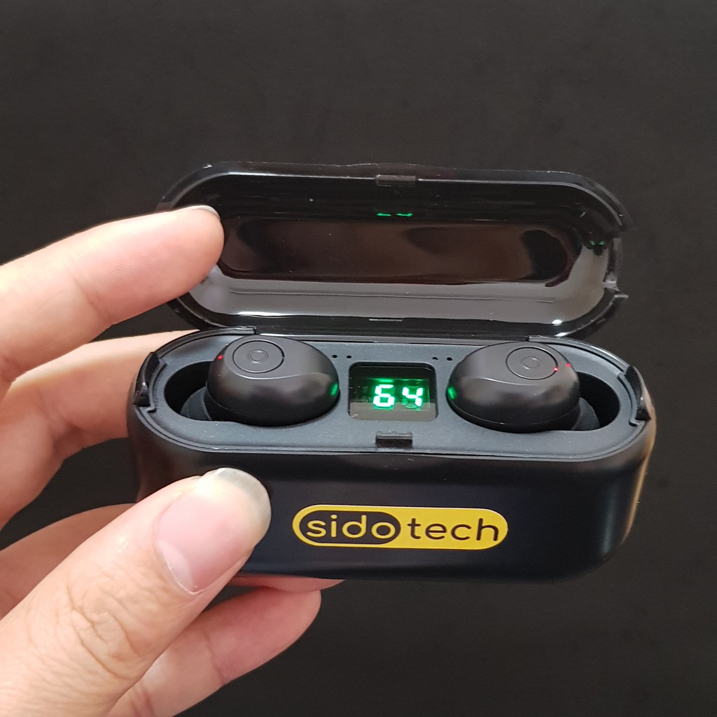 Tai nghe bluetooth không dây mini SIDOTECH F9 Plus TWS true wireless có mic in ear chống ồn gaming thể thao - Chính Hãng