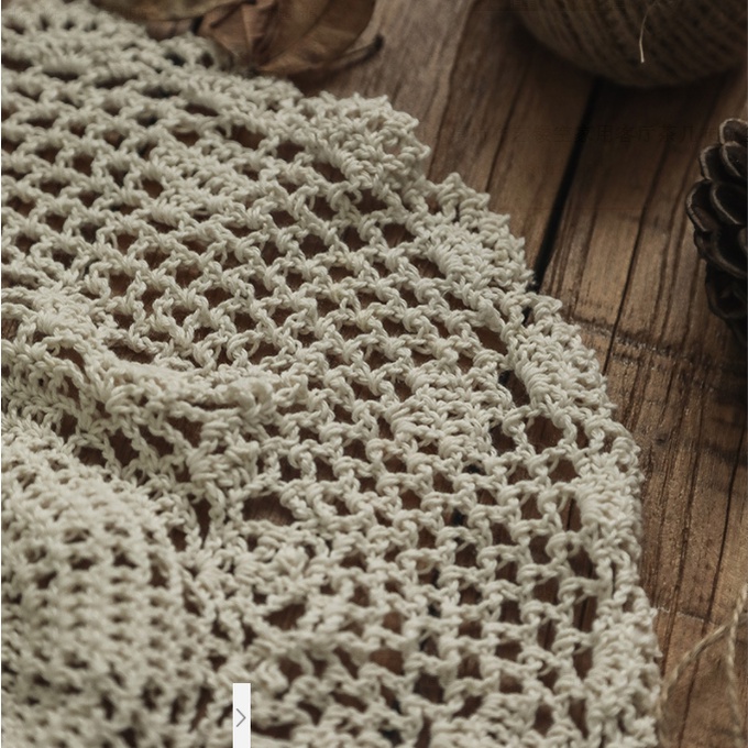 Khăn trải bàn XIAODUOJIAJU dạng tròn chống bụi rỗng trang trí phòng khách/ quán cà phê phong cách vintage