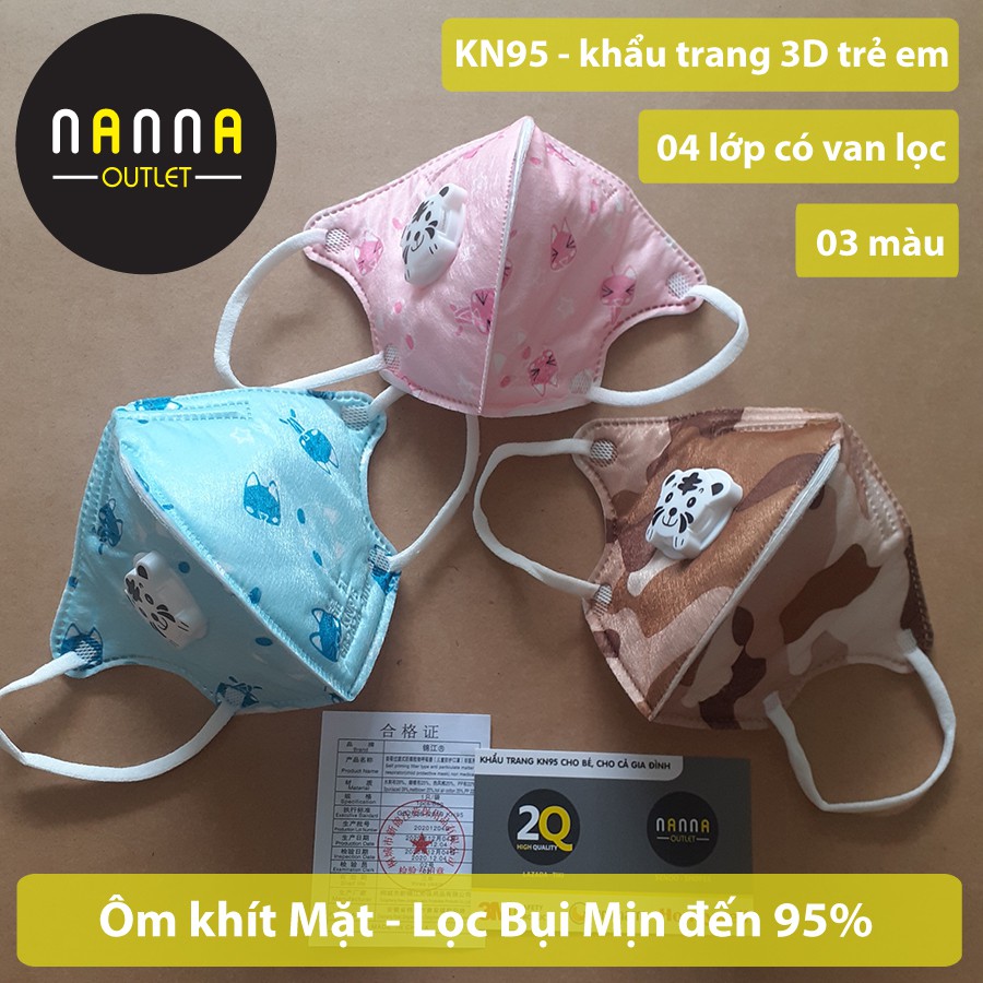 [CÓ VAN] Khẩu trang N95 KN95 có van Trẻ 4 đến 12 tuổi