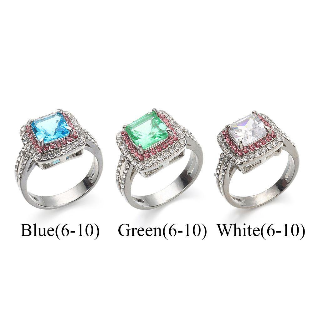 BEAUTY Nhẫn Đính Đá Zircon Thời Trang Cho Nữ
