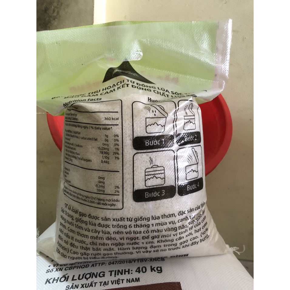 Gạo Thơm ST25 Túi 5Kg - Đạt Giải Gạo Ngon Nhất Thế Giới Năm 2019 tại Manila - Đặc Sản Sóc Trăng