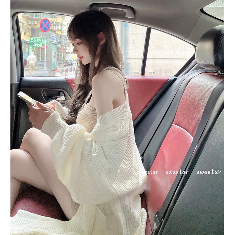 Áo khoác len mùa thu mới dáng dài khoác ngoài cardigan dài tay tiểu thư