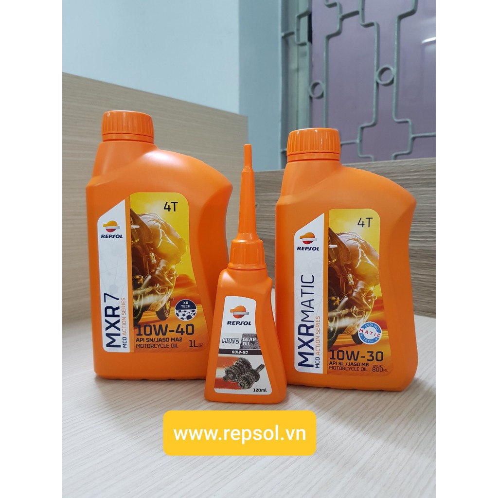 [Repsol Chính Hãng] Nhớt xe số cao cấp Repsol Moto MXR 7 4T 10W40 1L - Dùng cho xe Wave, Sirus, Exciter, Winner