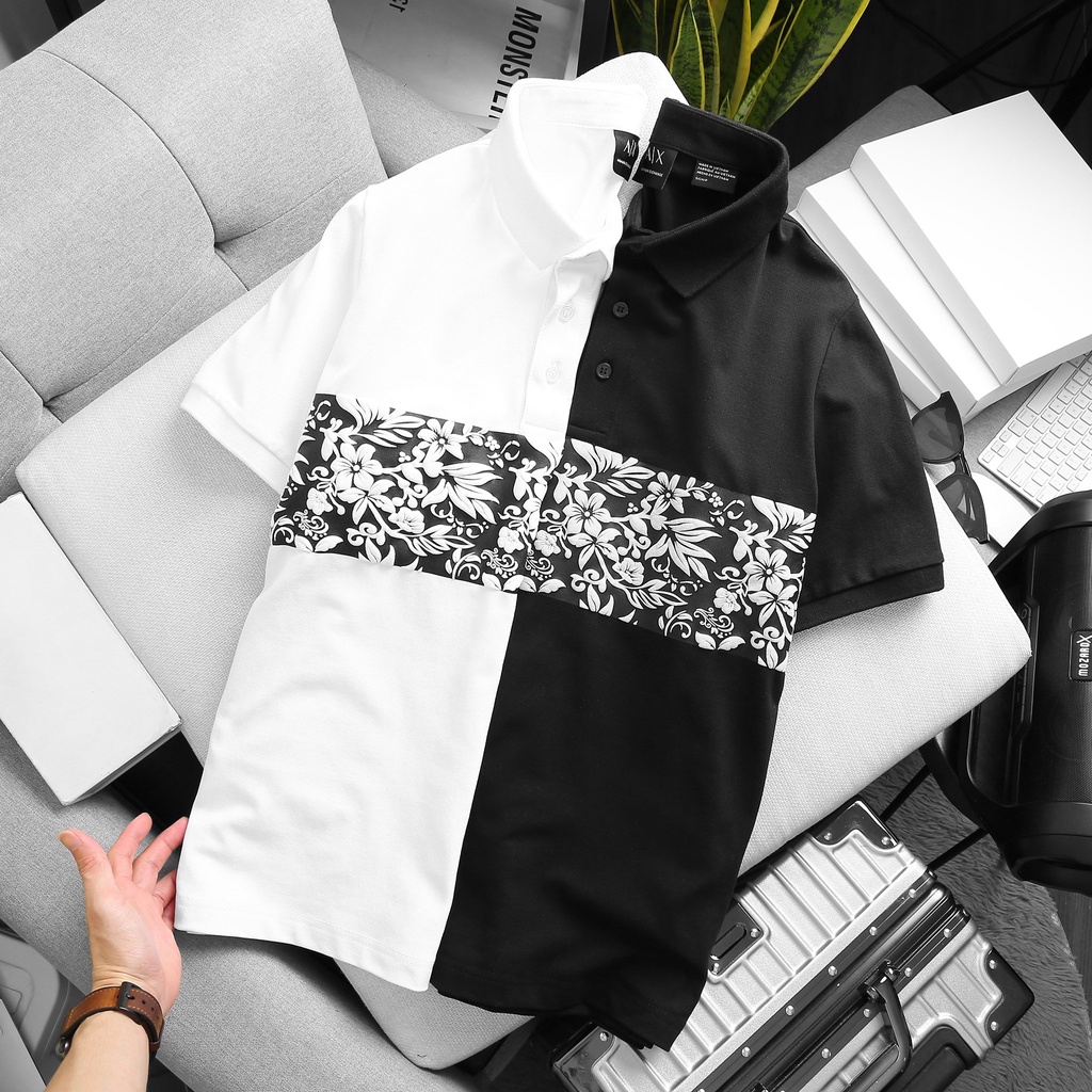 Áo Thun Nam Regular POLO ARMANI EXCHANGE Sọc Hoa Vải mịn Mát Cao Cấp DV dáng dài cực đẹp