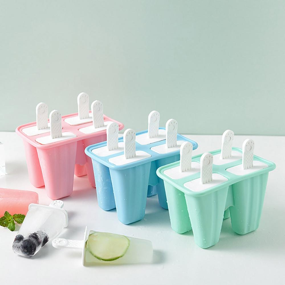 Khuôn Làm Kem Que 4 / 6 / 10 Ngăn Màu Sắc Cổ Điển Tiện Dụng Cho Gia Đình DIY