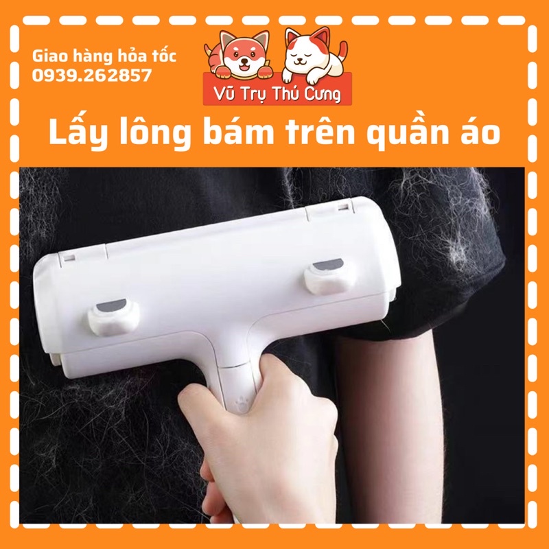 Cây lăn lông tĩnh điện, lăn bụi quần áo, ga giường, mẫu tai mèo trắng