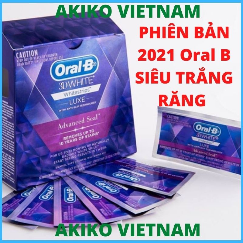 [Hộp 14 gói]Miếng dán trắng răng ❤ FREESHIP ❤ Miếng dán răng 3D White Luxe Advanced oral b - oral b (Có bill hàng úc)