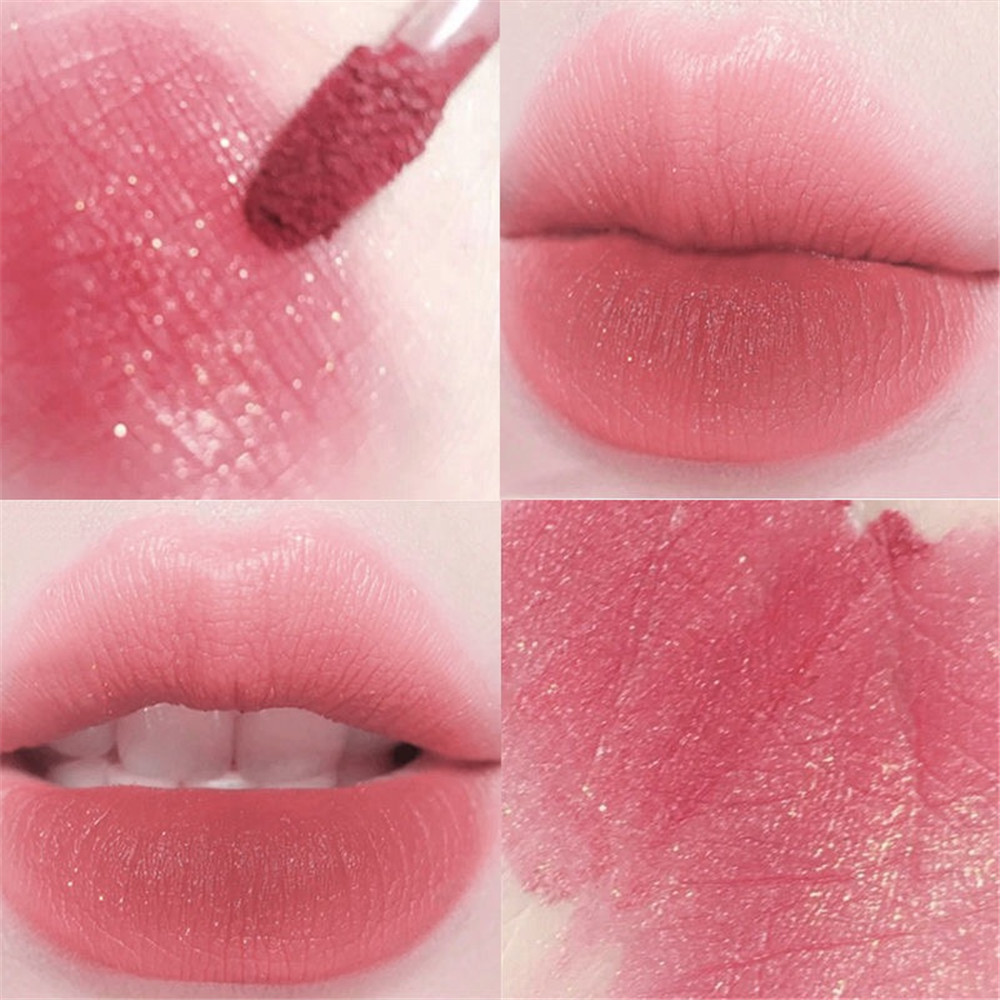 A96 - Sẵn sàng Làm đẹp phổ biến HLLR Lip Velvet Lip Glaze không dễ bám vào Cup Surface Surface Surface chống thấm nước dài và chống mồ hôi Giá trang điểm Lip Glaze