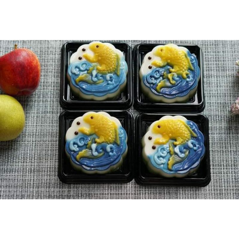Khuôn thạch 4 ô hình hoa sen , cá chép