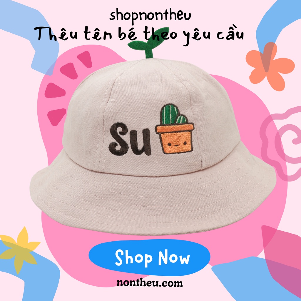 Mũ vành tròn bucket mầm cây dễ thương 1-2 tuổi  và 2-4 tuổi -Shopnontheu