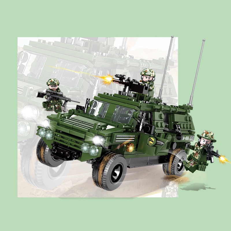 Đồ chơi Lắp ráp Humvee Quân sự, Kazi 84070 Jeep Car, Xếp hình thông minh, Mô hình quân sự