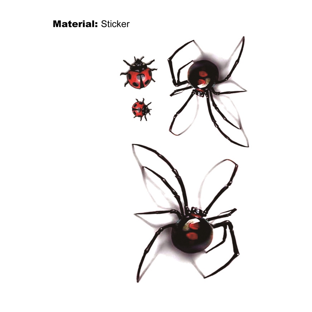 Hình Xăm Dán Tạm Thời Hình Nhện 3D Tạo Hiệu Ứng 3D Chống Thấm Nước Thời Trang Cho Nam Và Nữ
