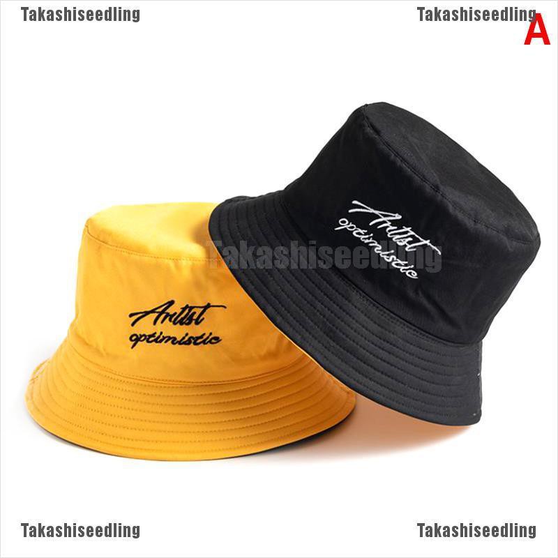 Takashiseedling Unisex Summer Cap Fashion Fisherman Wild Double Sided Beach Sun Flat Bucket Hat