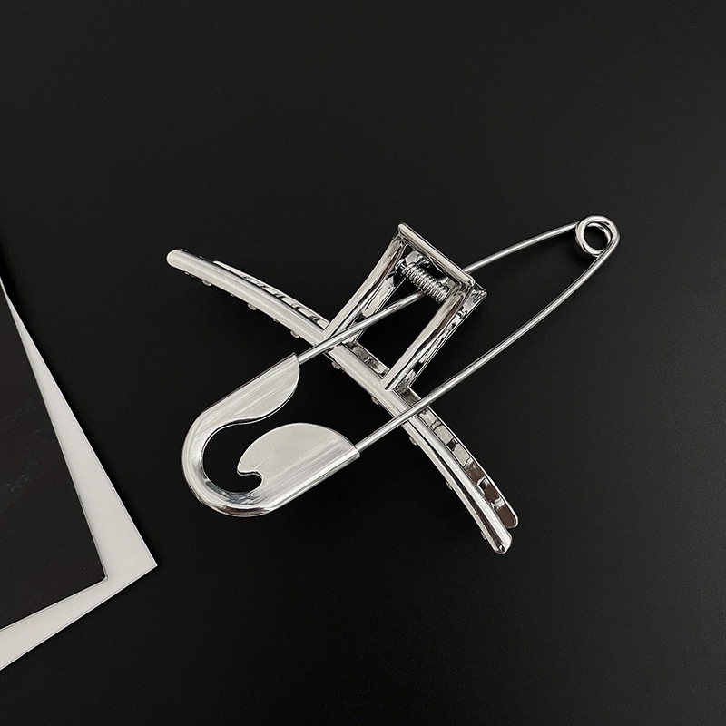 Kẹp Tóc Kim Loại Màu Bạc Thời Trang Hàn Quốc Cho Nữ