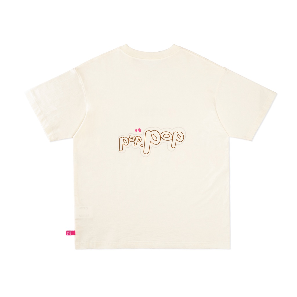 Áo Thun POPPOP RAINBOW ALPHABET TEE CREAM