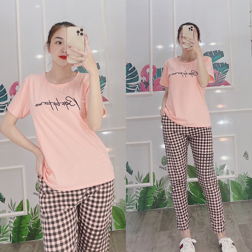 Đồ Bộ Nữ Mặc Nhà Bigsize Đẹp Thun Cotton Nữ Mặc Ngủ Ở Nhà Dễ Thương Quần Dài Cute ...