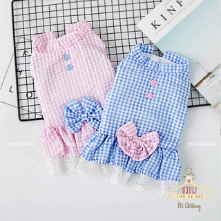 Váy kẻ siêu xinh cho thú cưng
