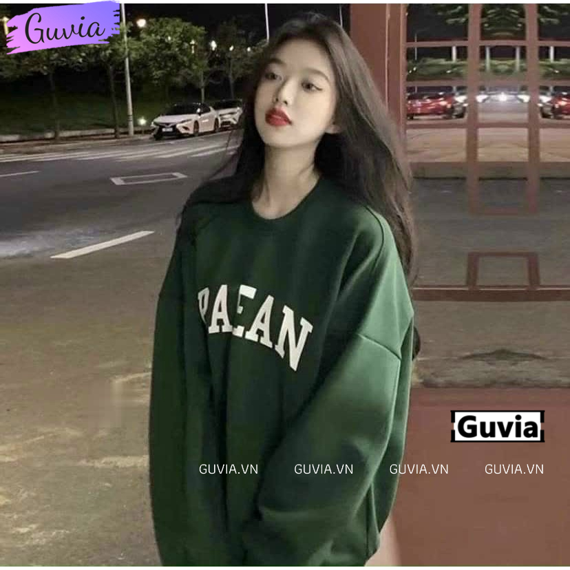 Áo Khoác Sweater Nỉ PAEAN Nam Nữ Ulzzang Unisex Tay Rộng, Áo Khoác Dây Kéo Form Rộng GUVIA  Mẫu Mới Về GUVIA
