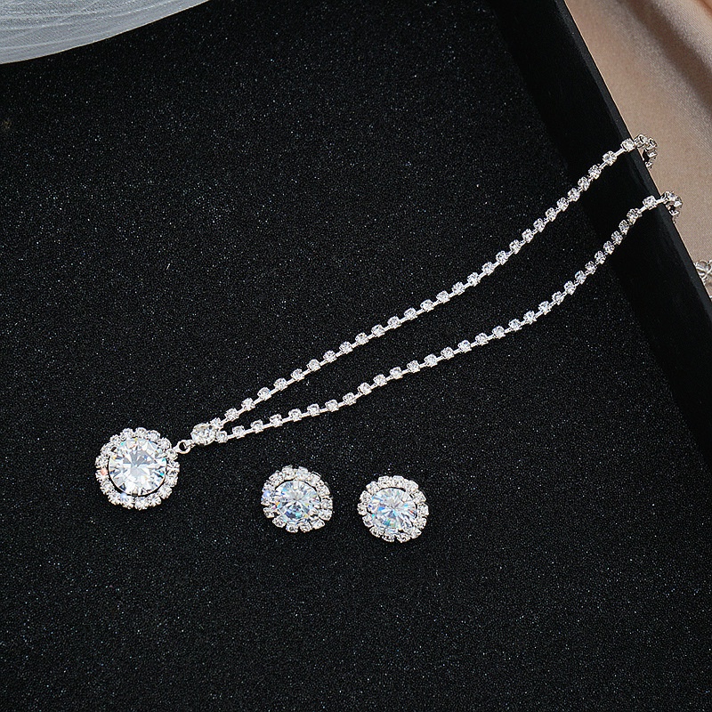 Set Vòng cổ Và Khuyên Tai Đính Đá Zircon