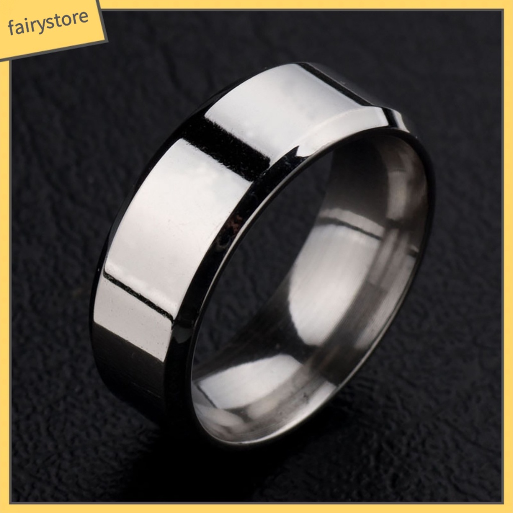 Nhẫn Đôi Bằng Thép Không Gỉ Kiểu Dáng Đơn Giản Thời Trang