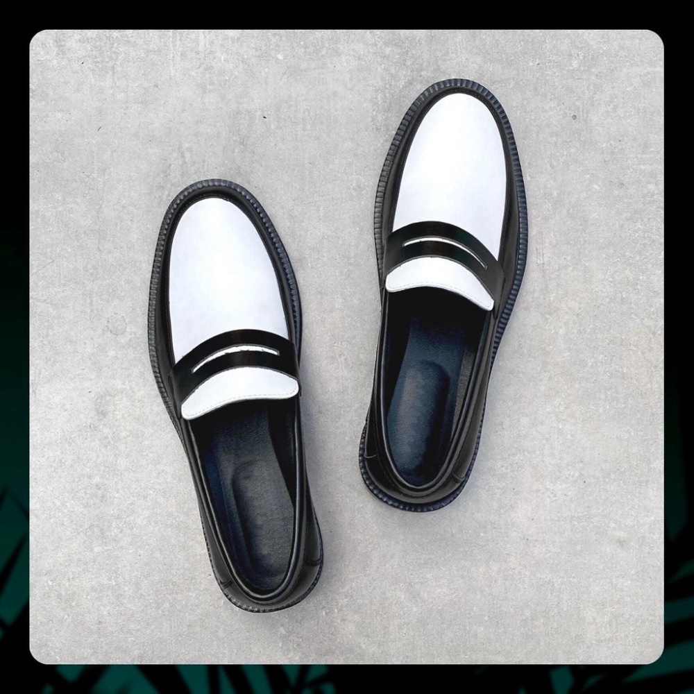 Giày Penny Loafer Black đế cao su đúc nguyên khối tăng chiều cao CLF-02