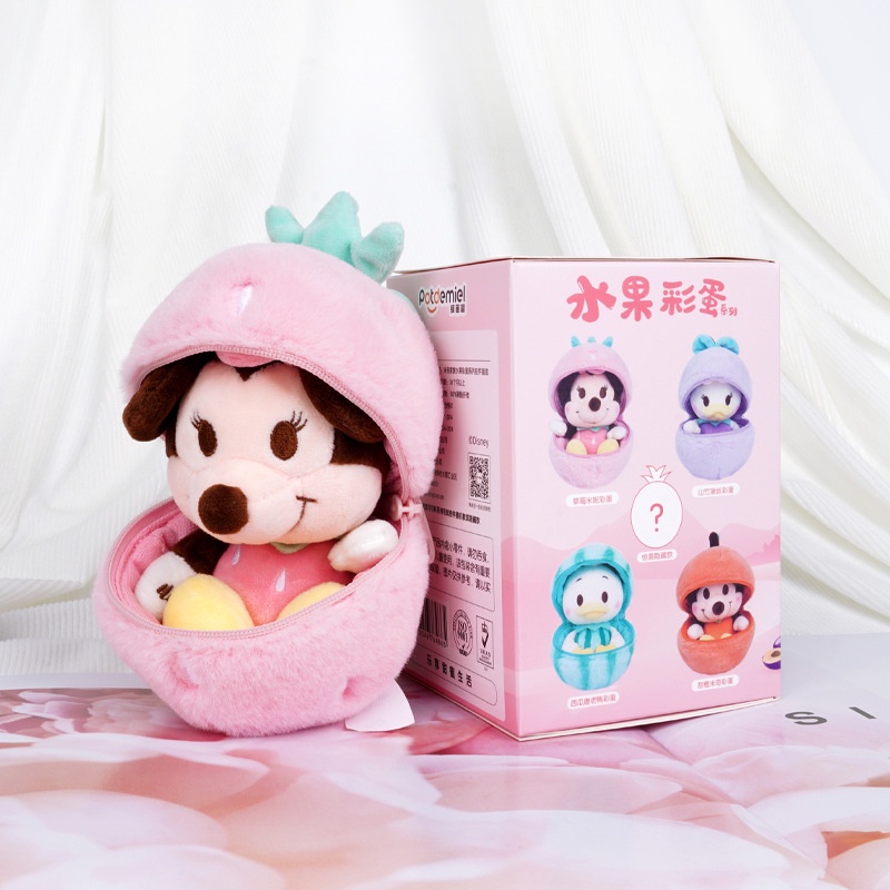 Disney  Móc Khóa Búp Bê Nhồi Bông Hình Chuột Mickey Minnie Trứng Phục Sinh Trái Cây