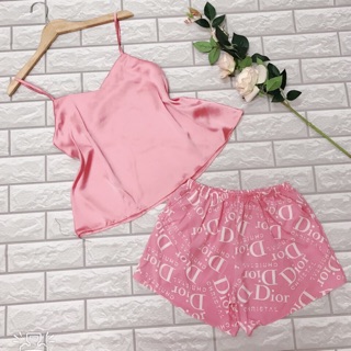 Bộ Đùi Lụa Dior 💞 Đồ Ngủ 2 Dây Sọt Lụa Dior [ ảnh và clip hình thật ]
