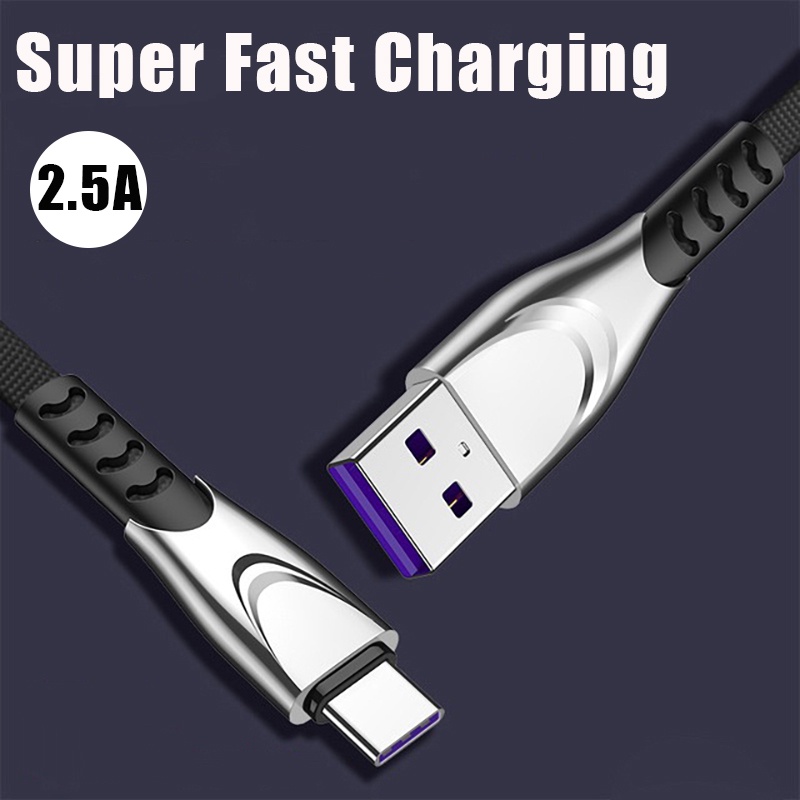 Dây Cáp Sạc Dữ Liệu Usb Nhanh 2.5A Bằng Hợp Kim Cho Micro Usb / i-P / Type C