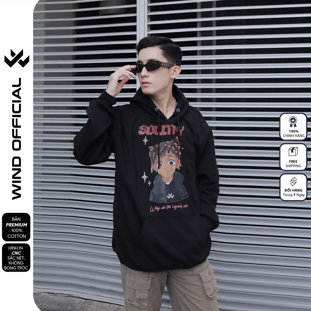 Áo hoodie unisex form rộng WIND Rapper Say bản Premium nỉ ngoại nam nữ oversize ulzzang