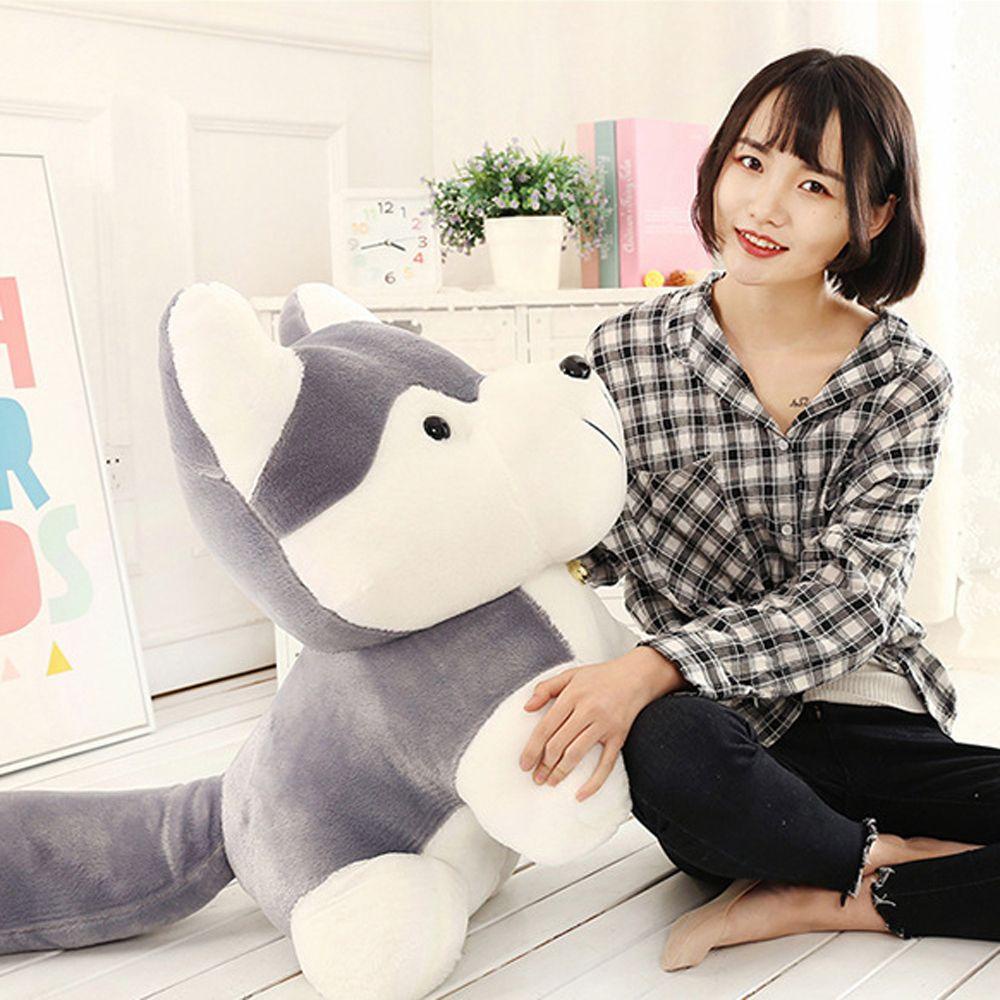 ANEMONE Gối Ôm Nhồi Bông Hình Chú Chó Husky Hoạt Hình Dễ Thương