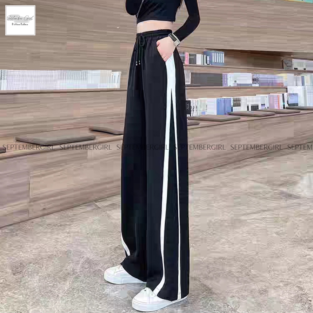 Quần jogger ống suông rộng nữ SEPTEMBERGIRL dáng culottes phối hai sọc viền - JOGGER NAM 001V3