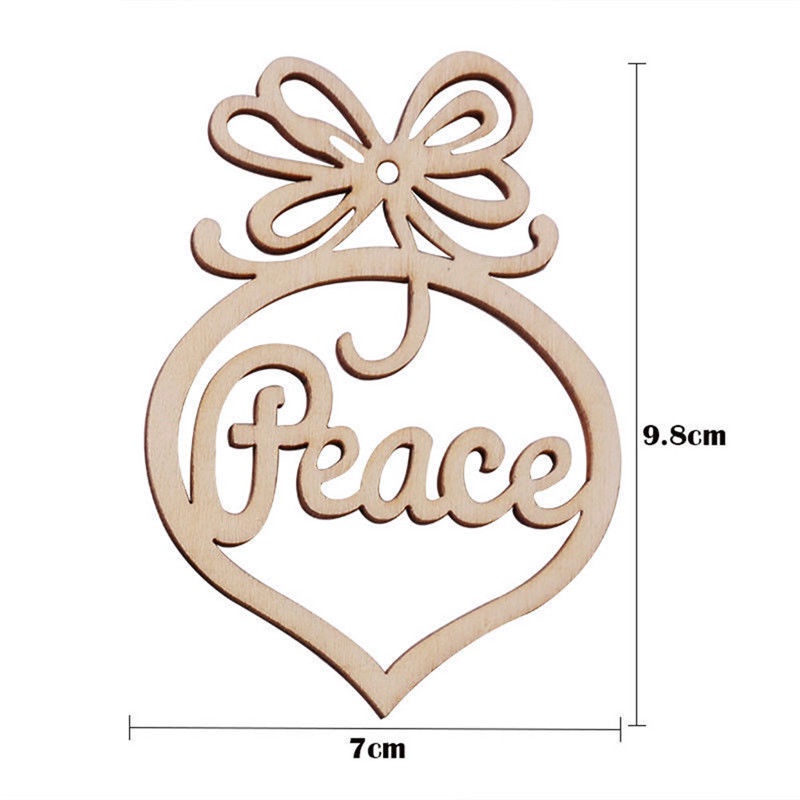 Set 6 Phụ Kiện Treo Trang Trí Cây Thông Noel Bằng Gỗ Hình Chữ Home / Christmas
