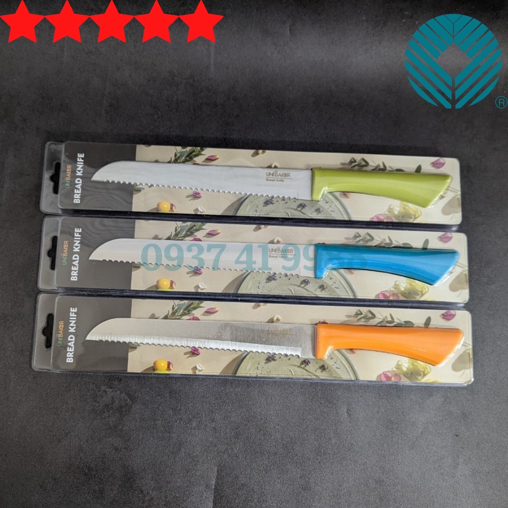 Dao cắt bánh mì lưỡi răng cưa cán nhựa nhiều màu sắc MB828 - Đại Vạn Phát