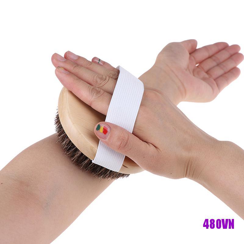 1 Bàn Chải Tắm Bằng Lông Ngựa Tự Nhiên Cho Da Khô