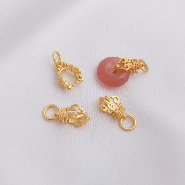 Mặt Dây Chuyền Thủ Công Hình Trái Dưa Màu Vàng Cát Có Khóa An Toàn